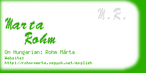 marta rohm business card